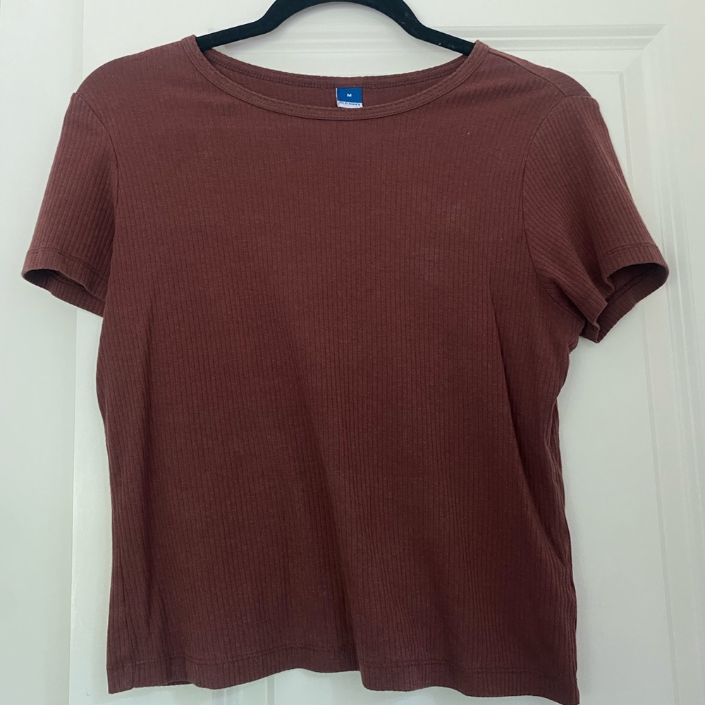 Classic Brown Ribbed Women's Top